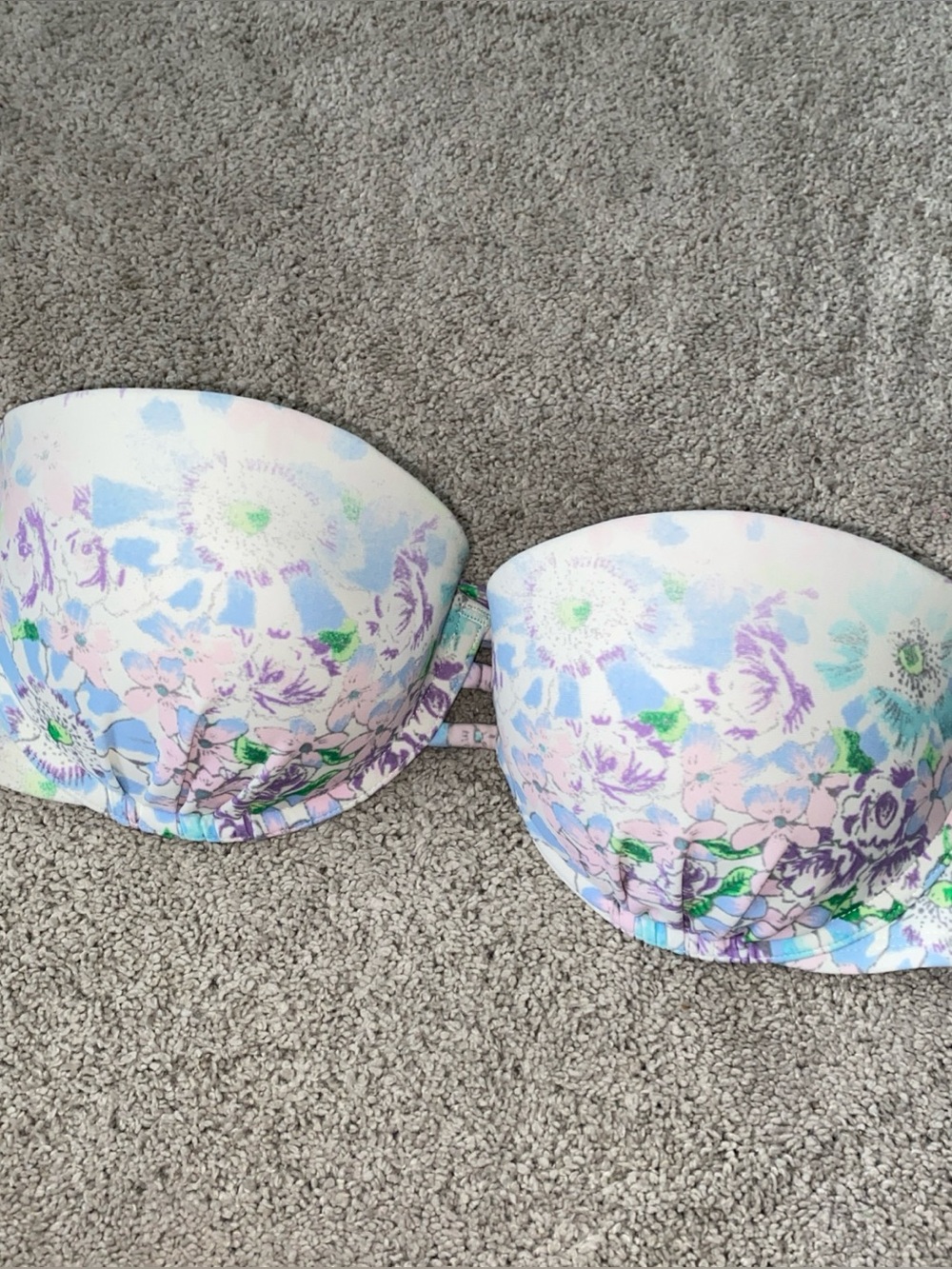 Aerie Holly 34C Bikini Top Strapless NWT Floral Print Underwire‎